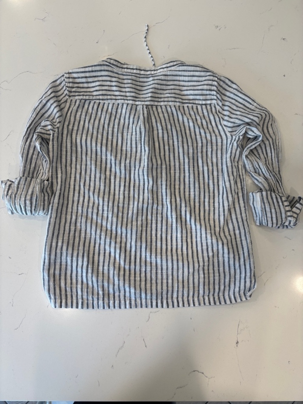 Abercrombie & Fitch Striped Cotton Top Medium Boho Coastal Tie Detail - Picture 7 of 8
